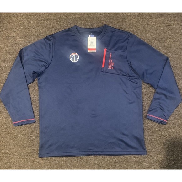 Men's XL Washington Wizards Navy/Red Generation Quarter-Zip Pullover Jacket - Picture 1 of 3
